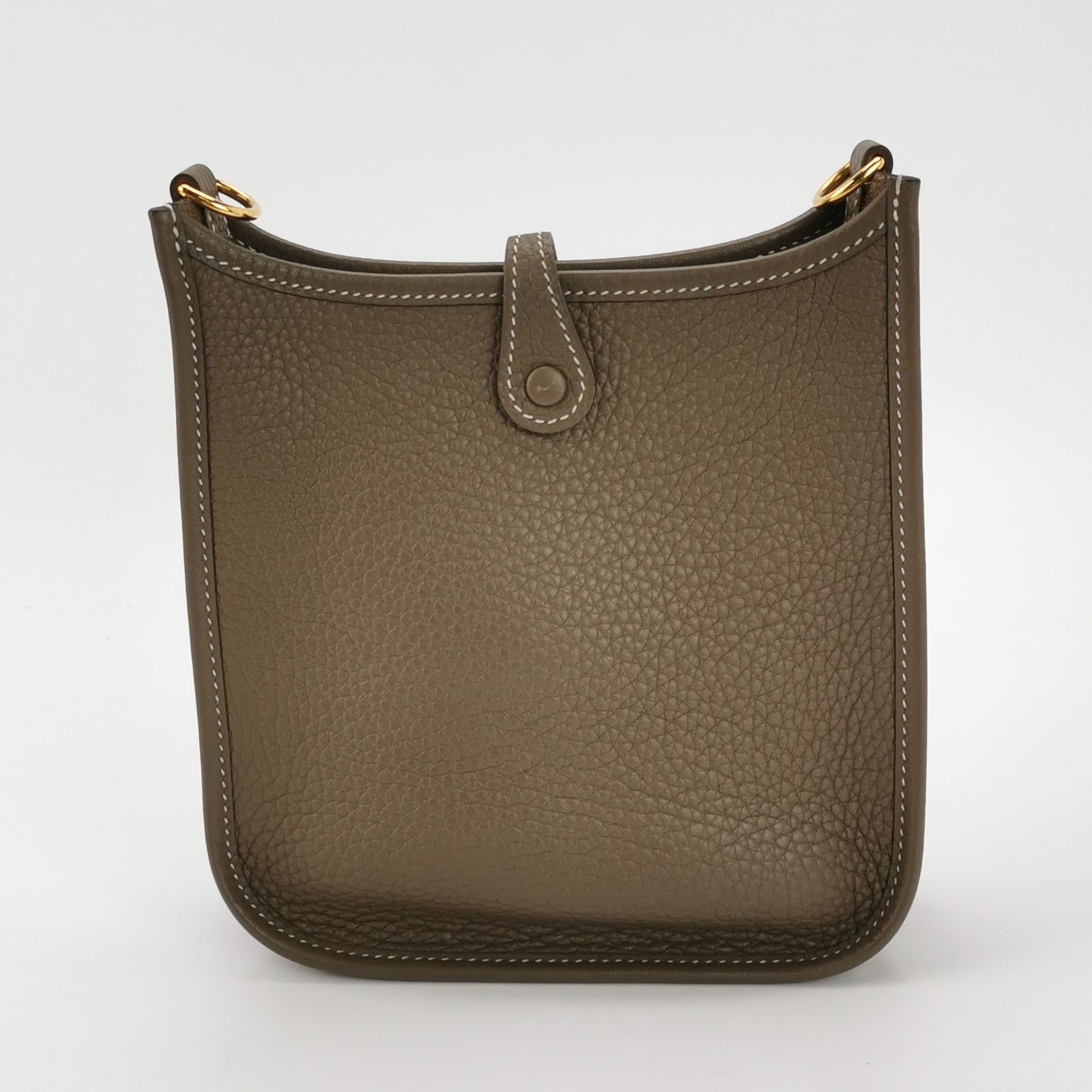 Sac Evelyne mini vintage 16 en cuir étoupe Hermès