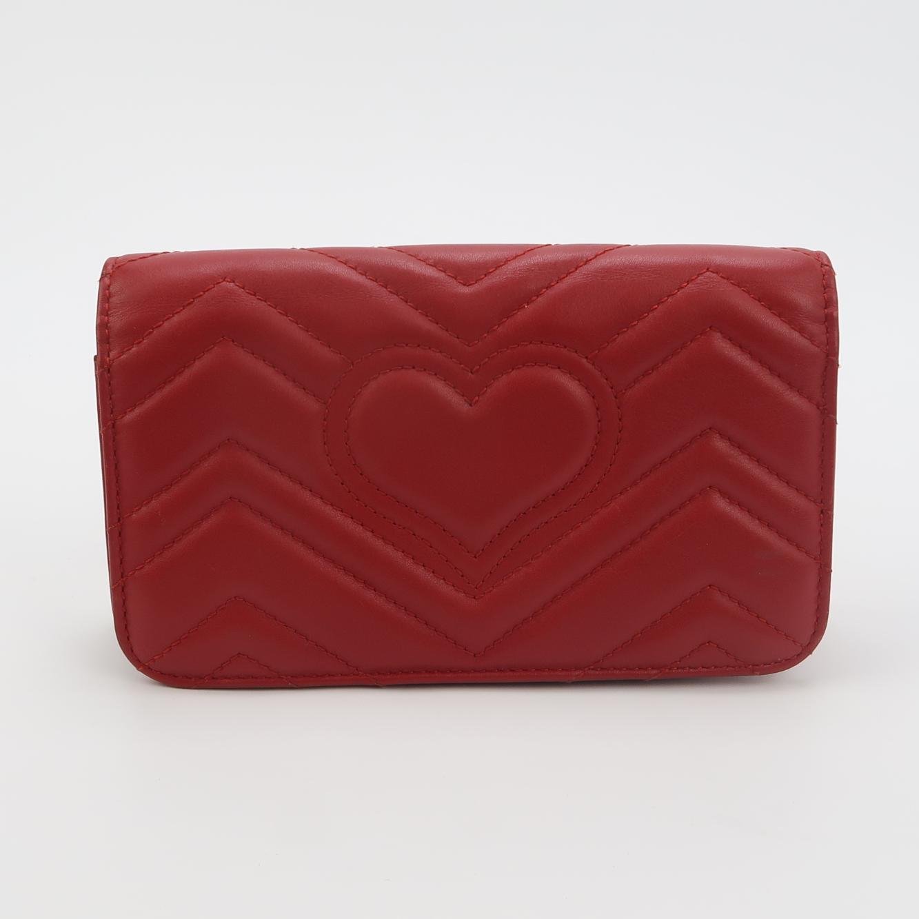 Sac GG Marmont Petite Taille en cuir rouge Gucci