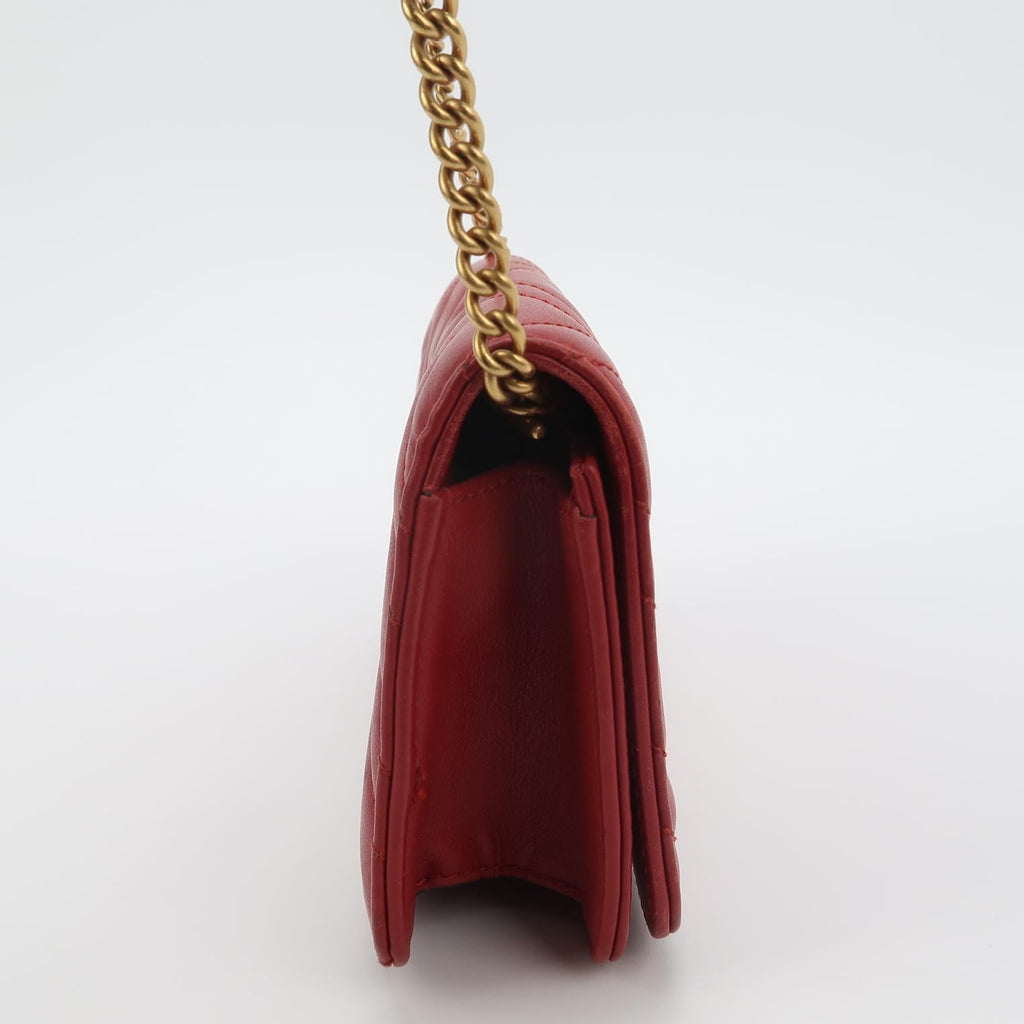 Sac GG Marmont Petite Taille en cuir rouge Gucci