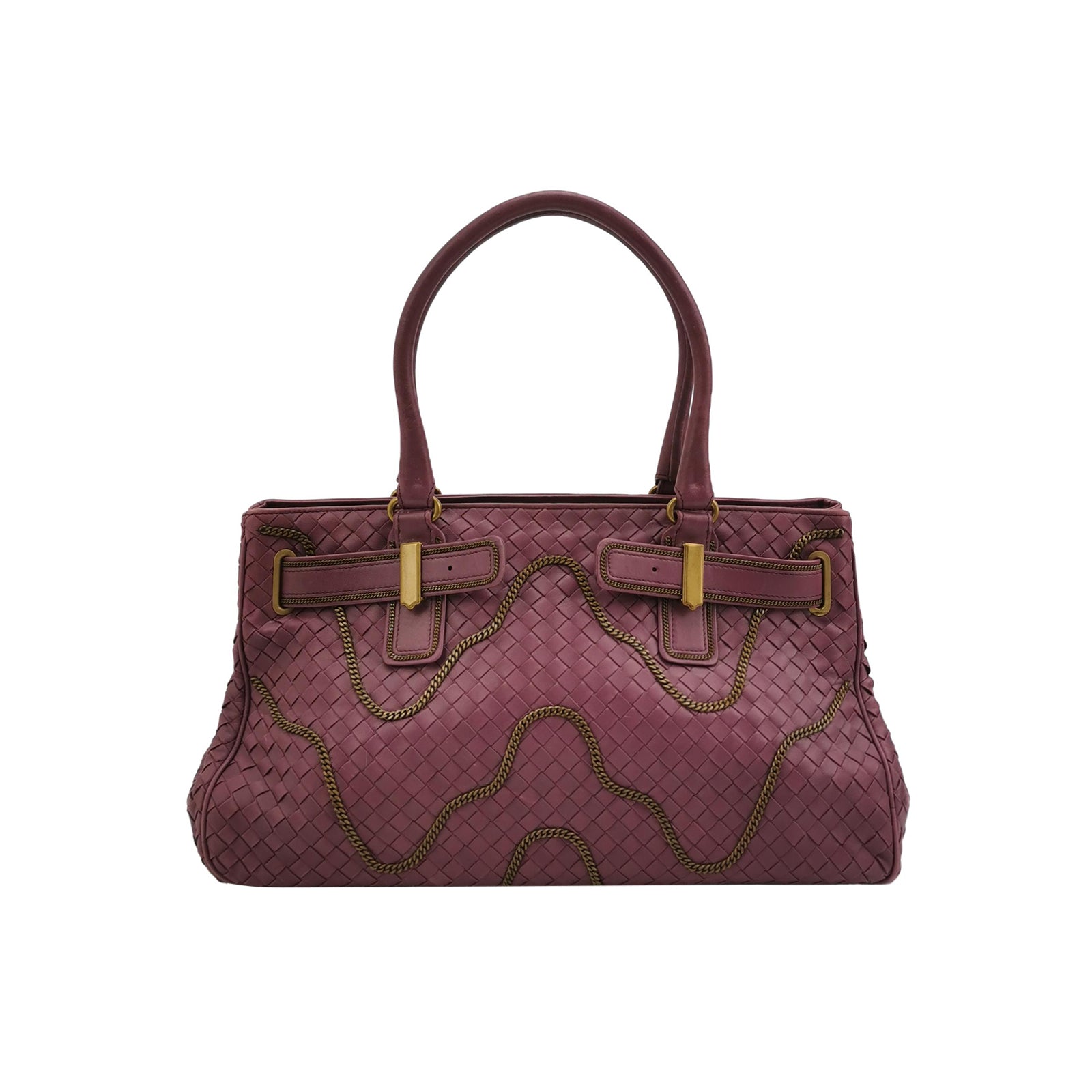 Sac Intrecciato en cuir bordeaux Bottega Veneta