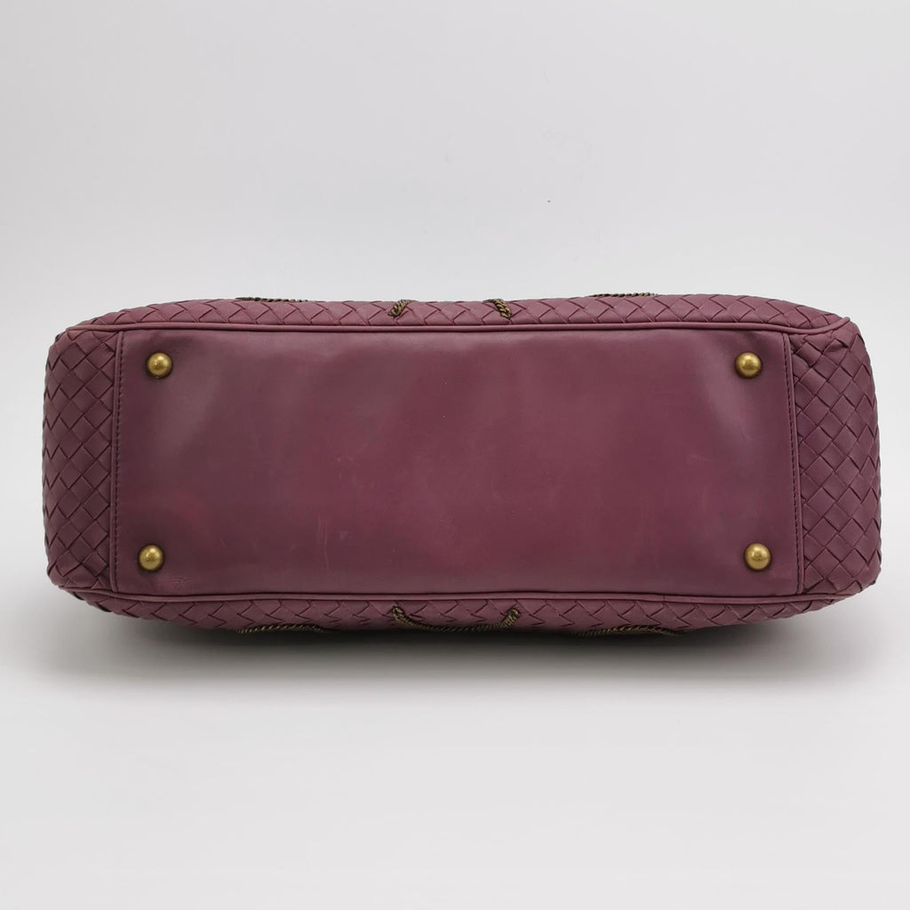 Sac Intrecciato en cuir bordeaux Bottega Veneta