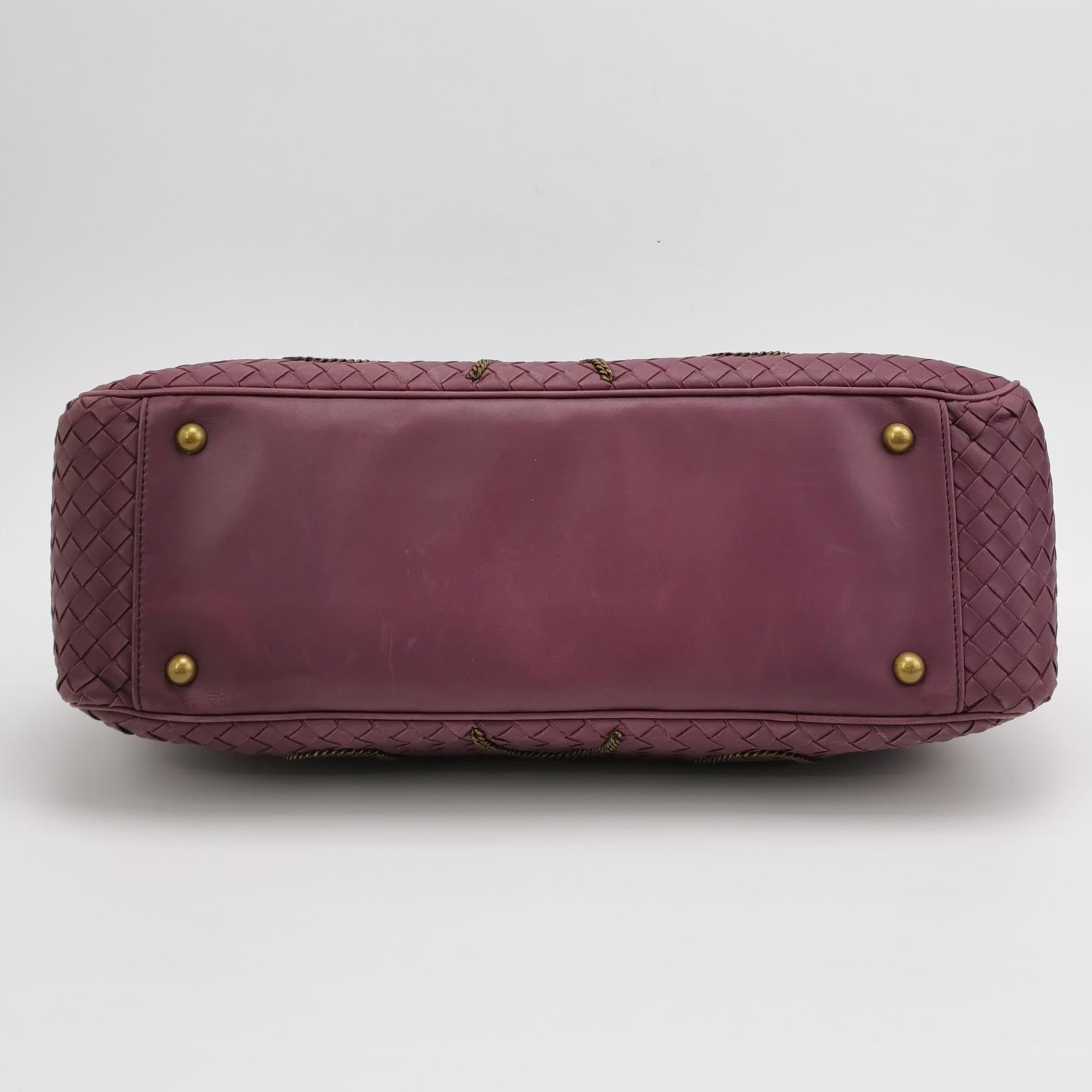 Sac Intrecciato en cuir bordeaux Bottega Veneta