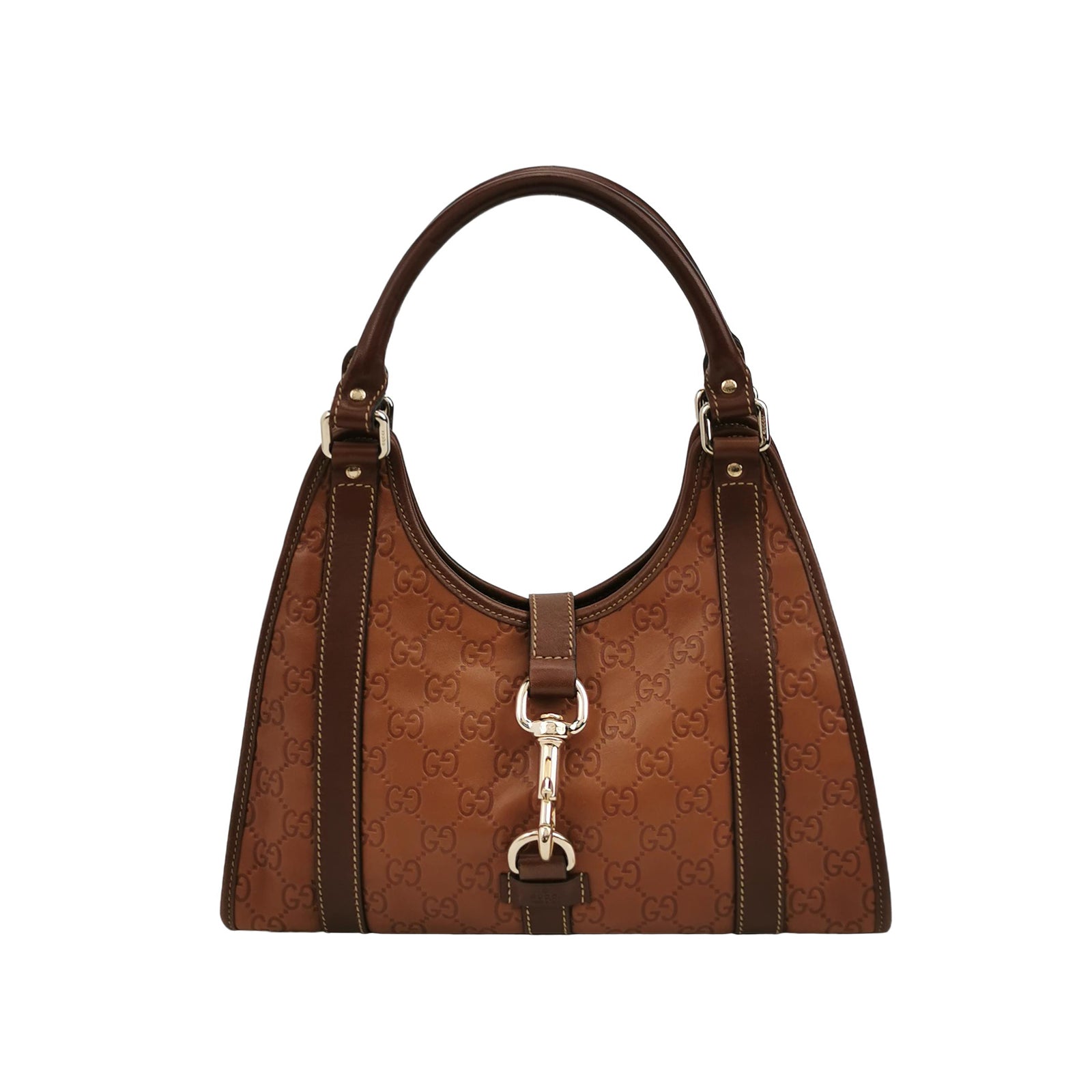 Sac Jackie en cuir monogram marron Gucci