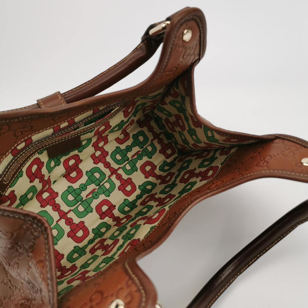 Sac Jackie en cuir monogram marron Gucci