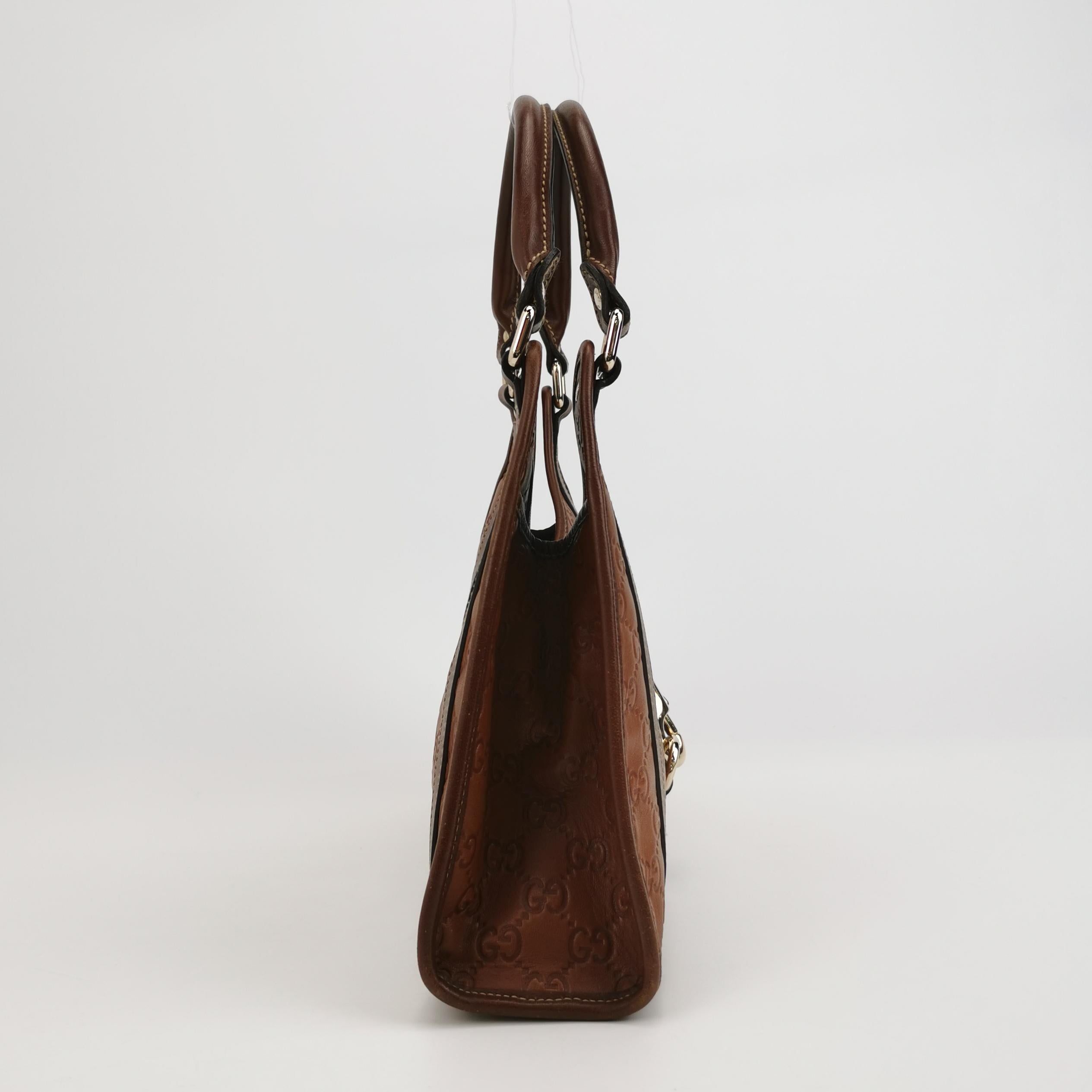 Sac Jackie en cuir monogram marron Gucci