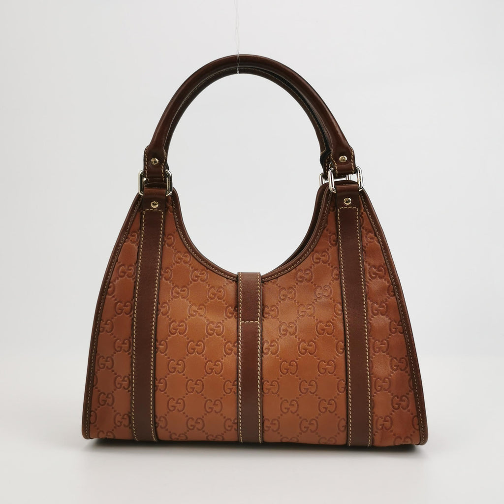 Sac Jackie en cuir monogram marron Gucci