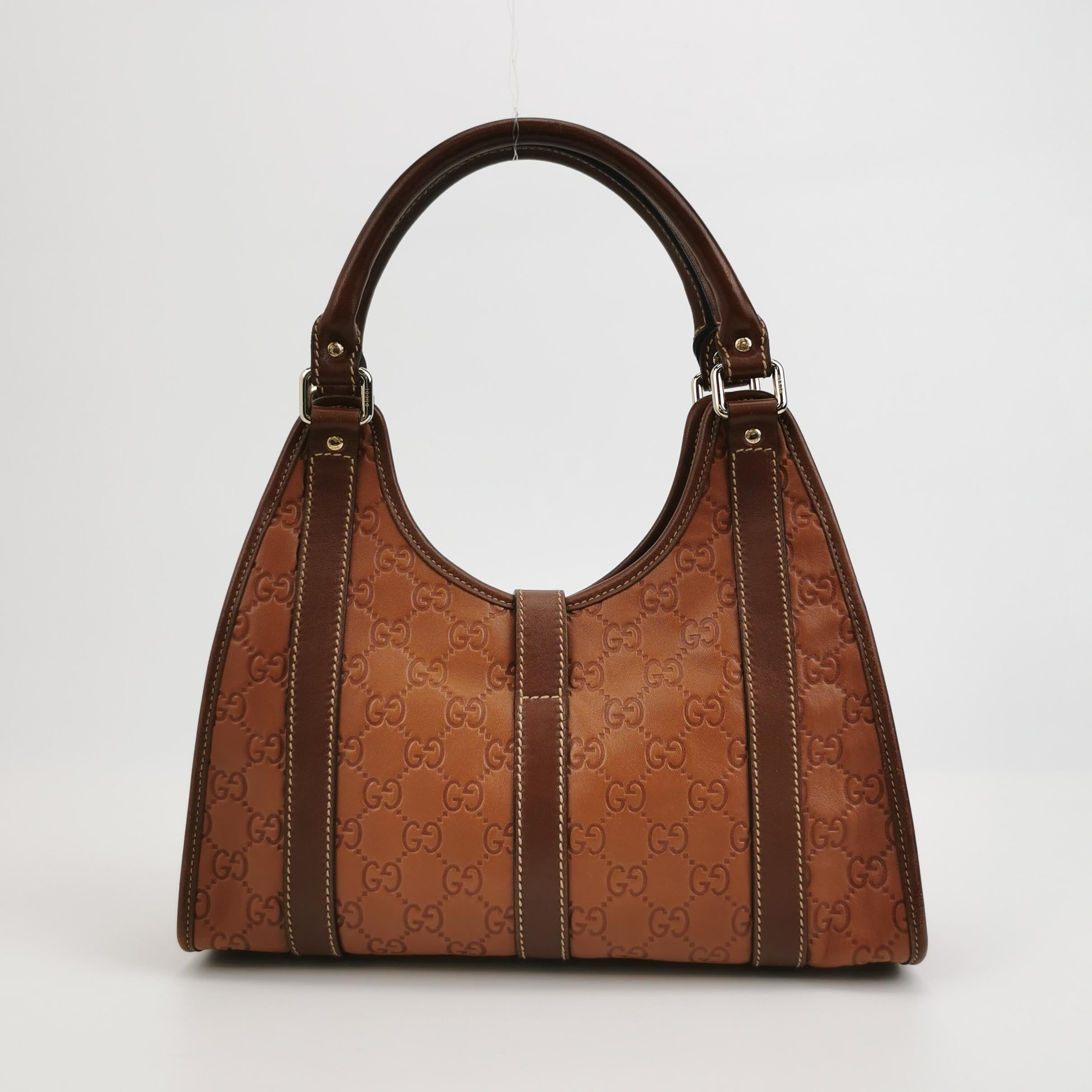 Sac Jackie en cuir monogram marron Gucci