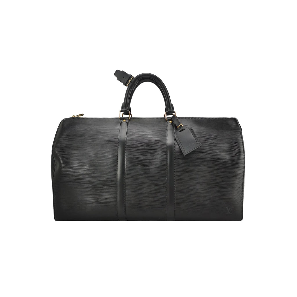 Sac Keepall vintage en cuir épi noir Louis Vuitton