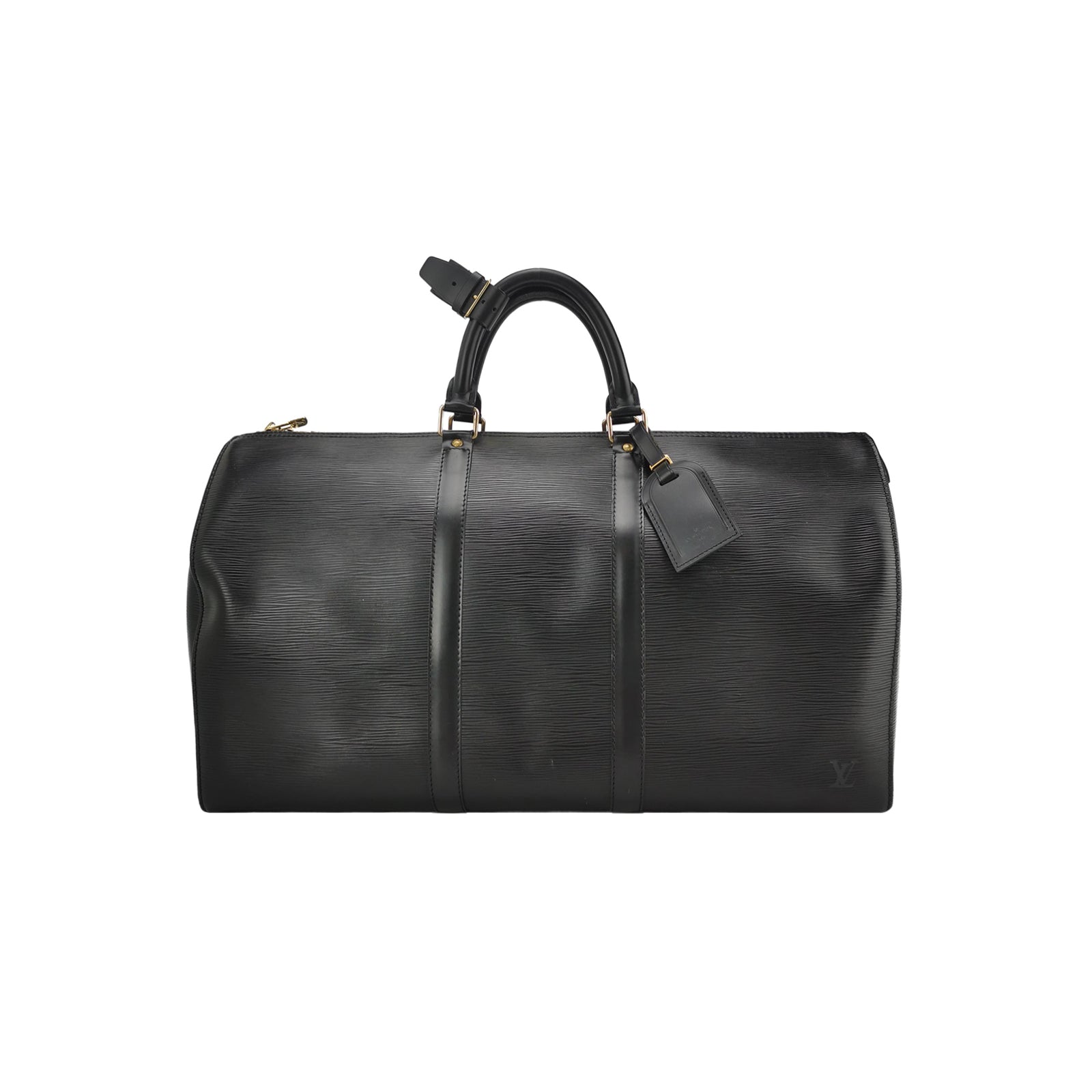 Sac Keepall vintage en cuir épi noir Louis Vuitton
