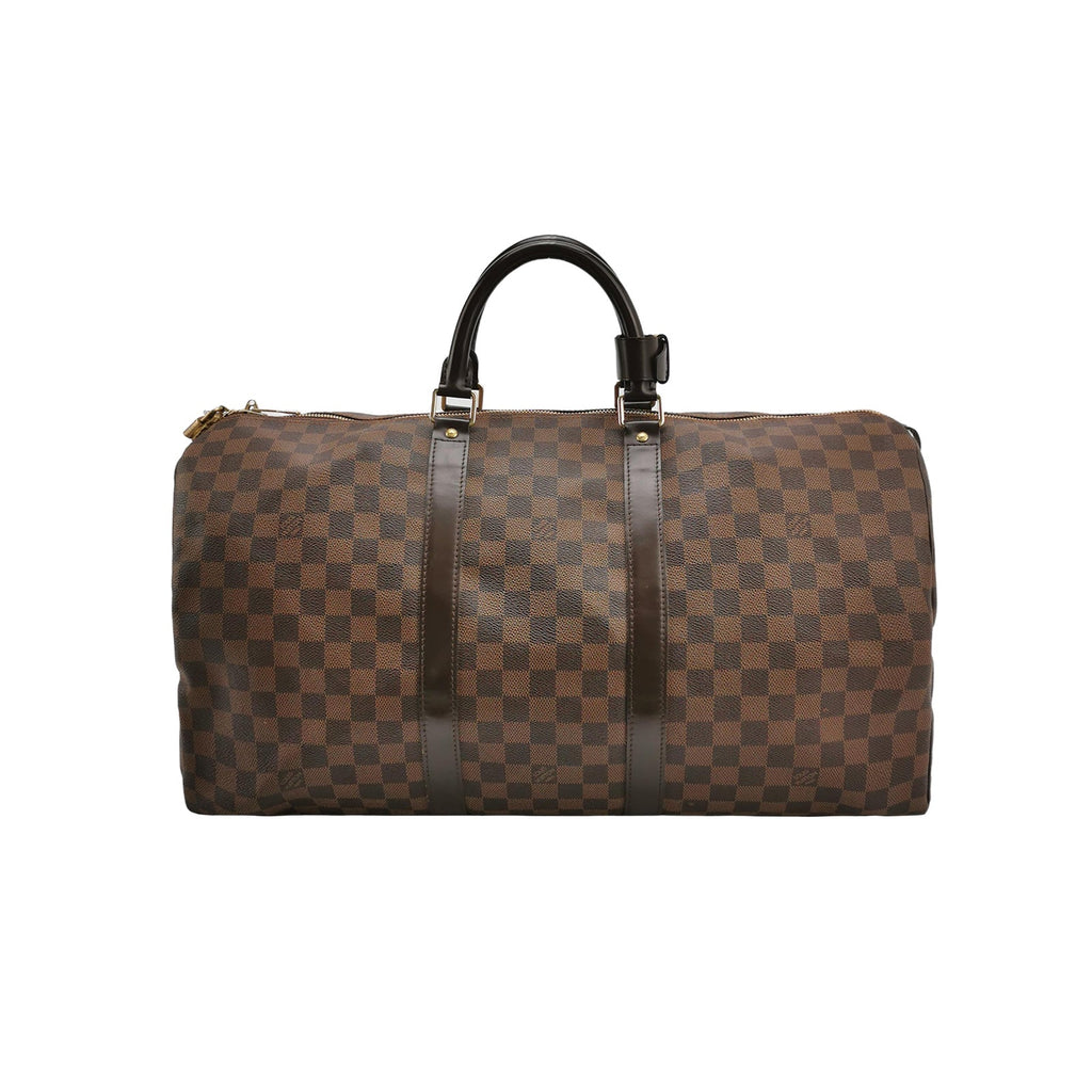 Sac Keepall vintage en toile damier marron Louis Vuitton