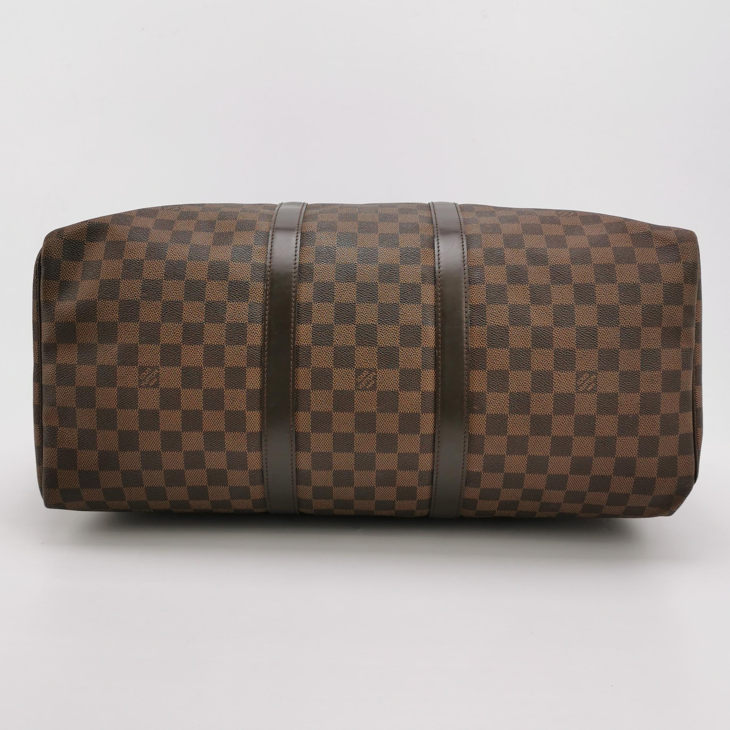 Sac Keepall vintage en toile damier marron Louis Vuitton