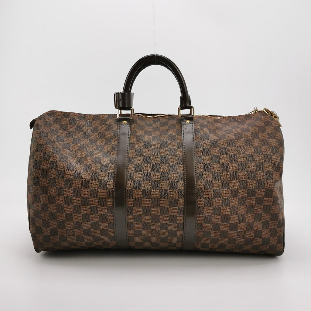 Sac Keepall vintage en toile damier marron Louis Vuitton