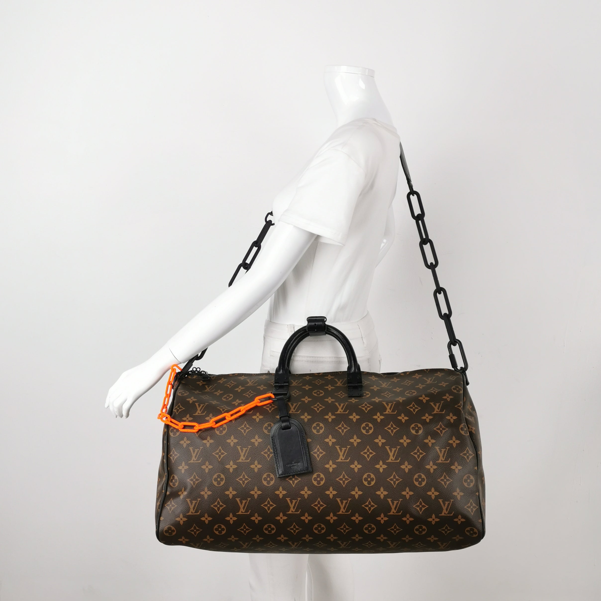 Sac Keepall Virgil Abloh monogram chain Louis Vuitton