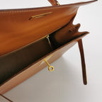 Sac Kelly 28 en cuir Camel Hermès