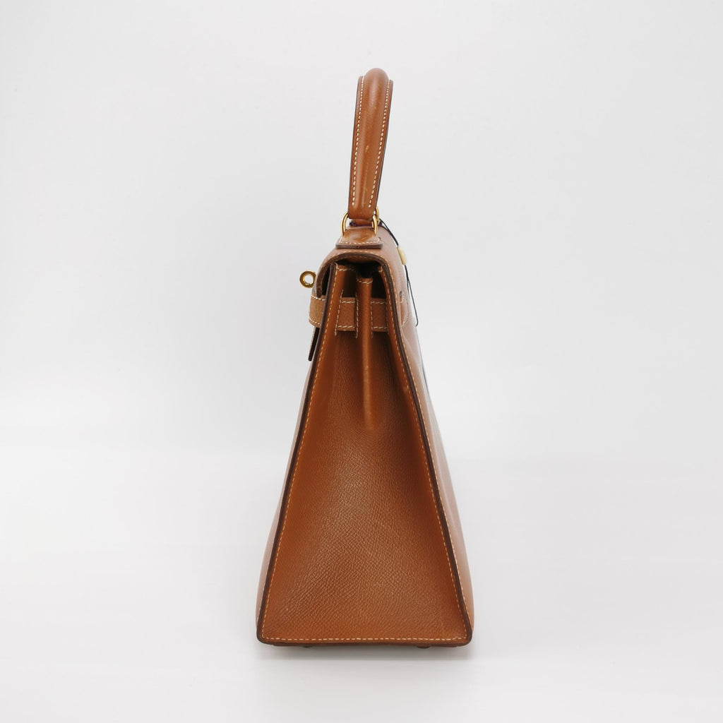 Sac Kelly 28 en cuir Camel Hermès