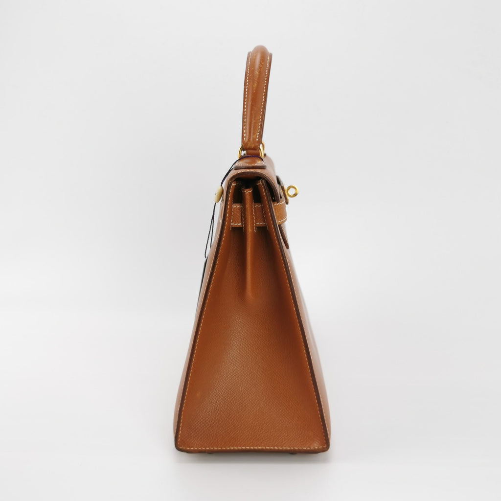 Sac Kelly 28 en cuir Camel Hermès