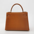 Sac Kelly 28 en cuir Camel Hermès