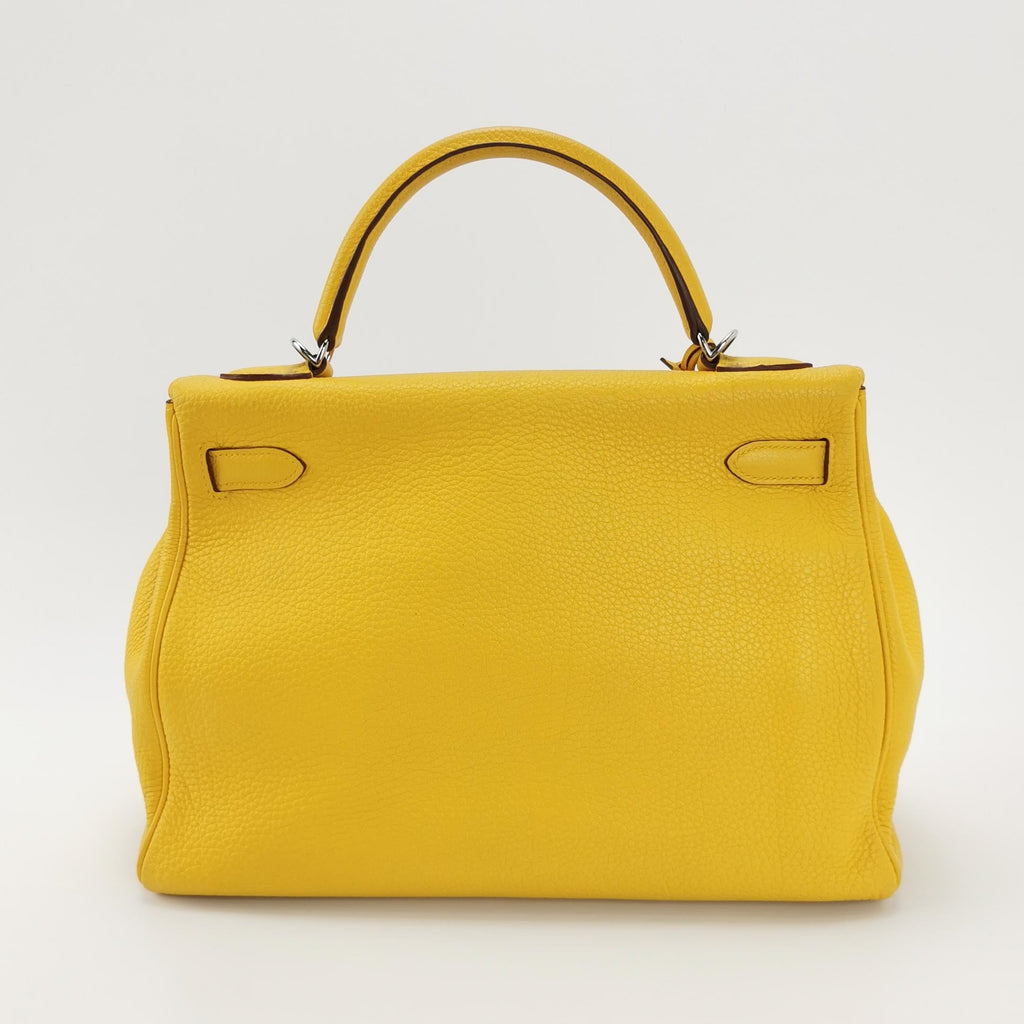 Sac Kelly 32 en cuir jaune Hermès