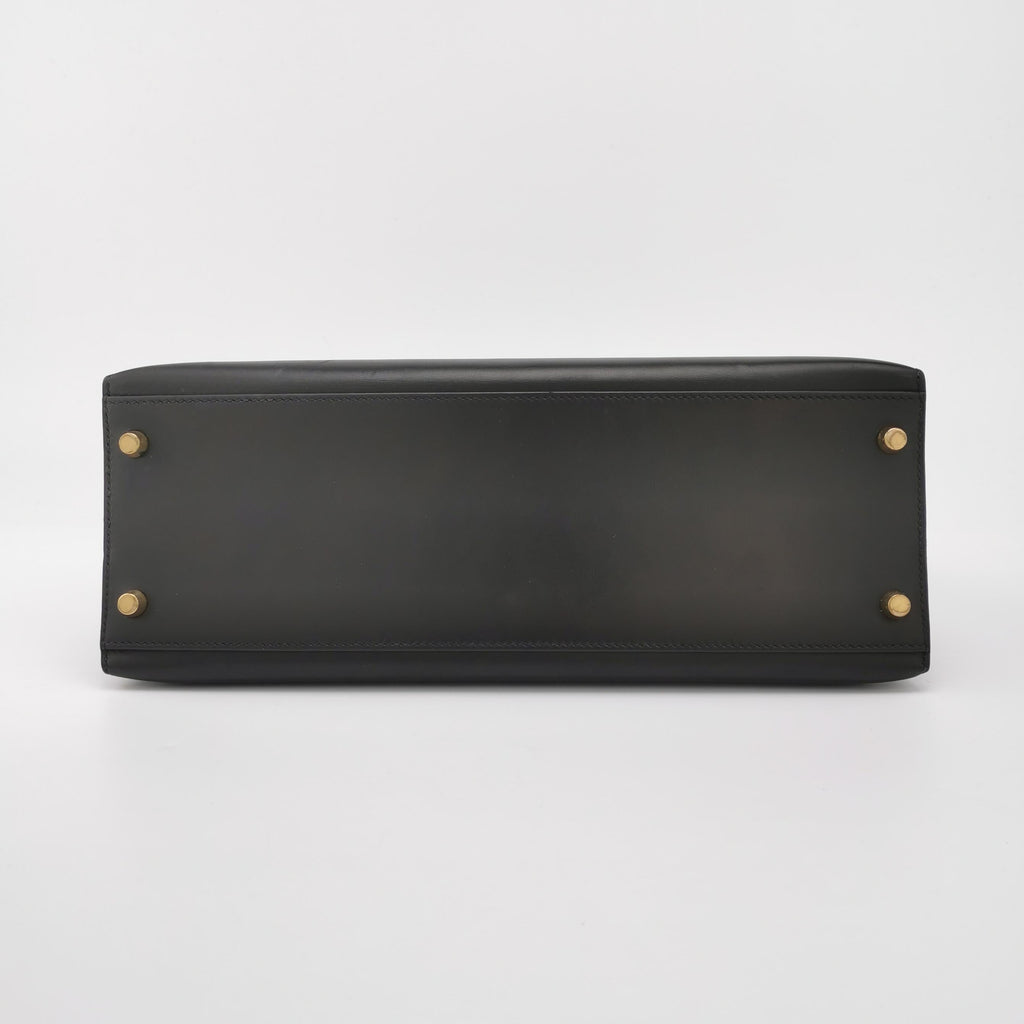 Sac Kelly 32 en cuir noir Hermès