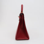 Sac Kelly 32 en cuir rouge H Hermès