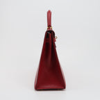 Sac Kelly 32 en cuir rouge H Hermès