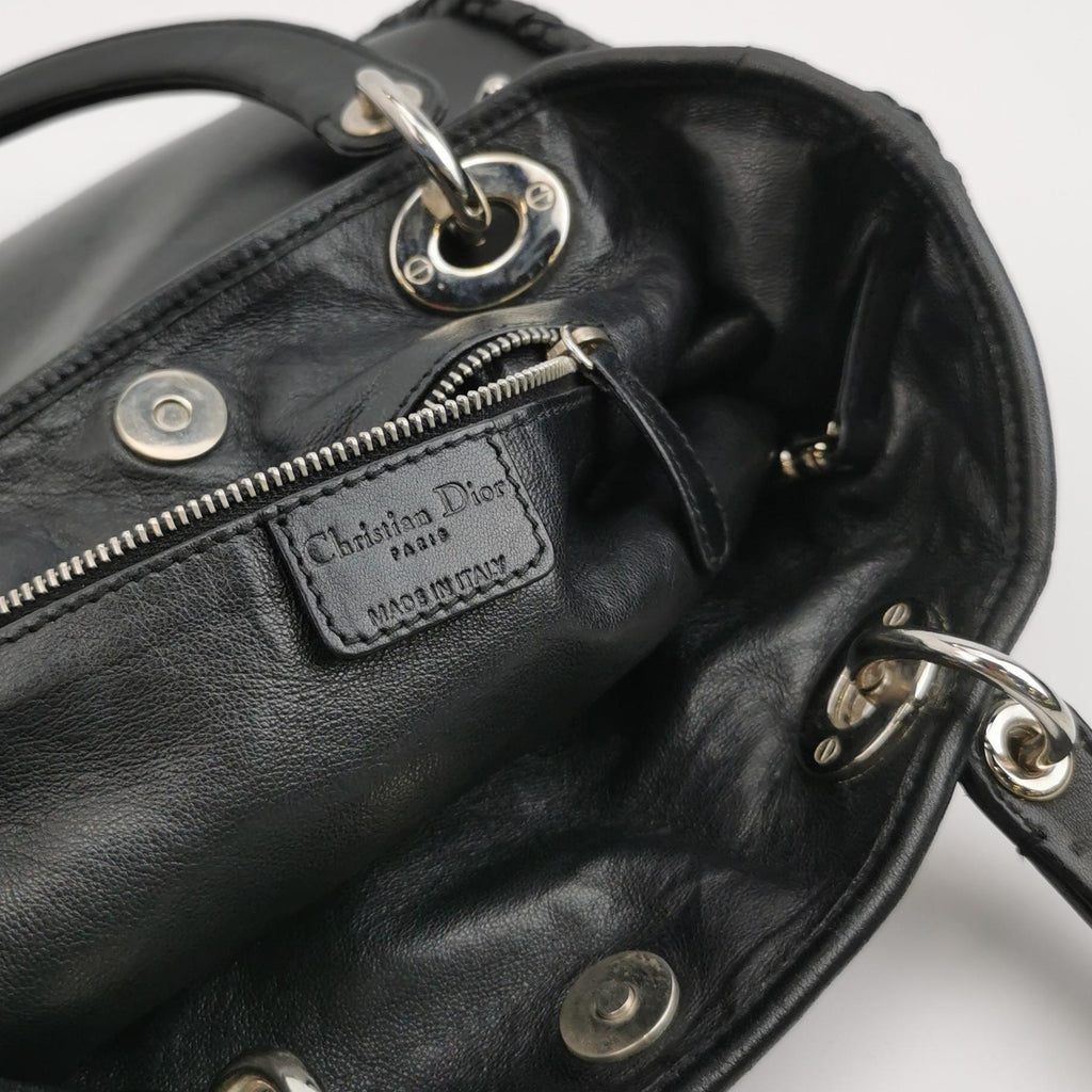 Sac Lady Dior en cuir tressé noir Dior