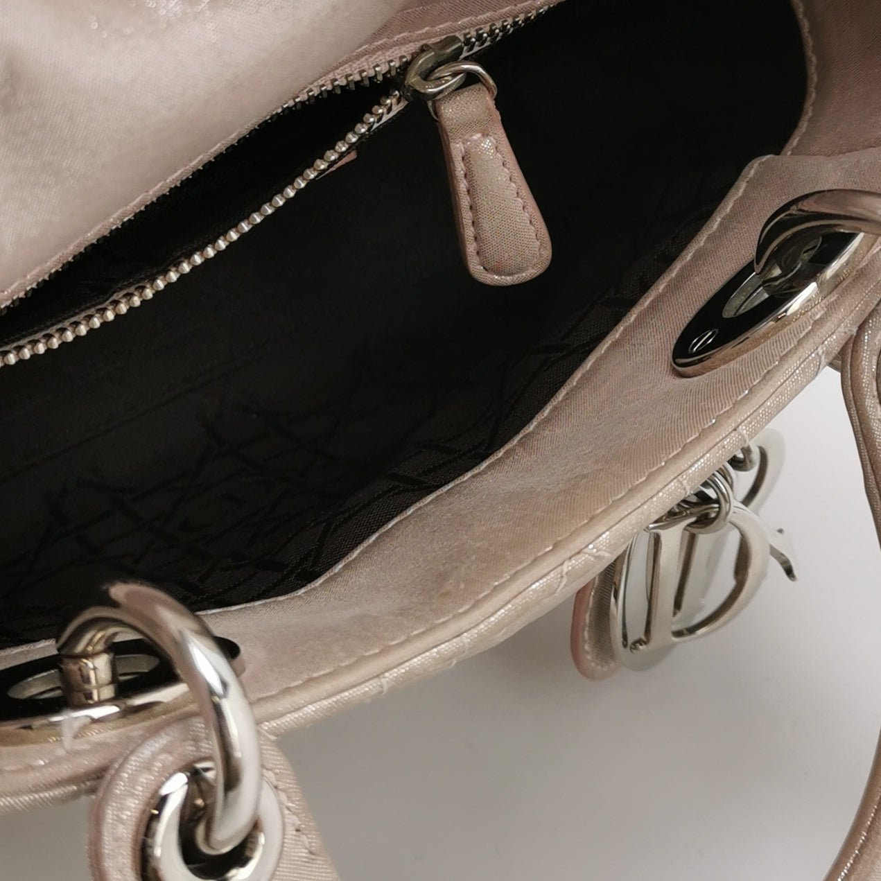 Sac Lady Dior en toile doré Dior