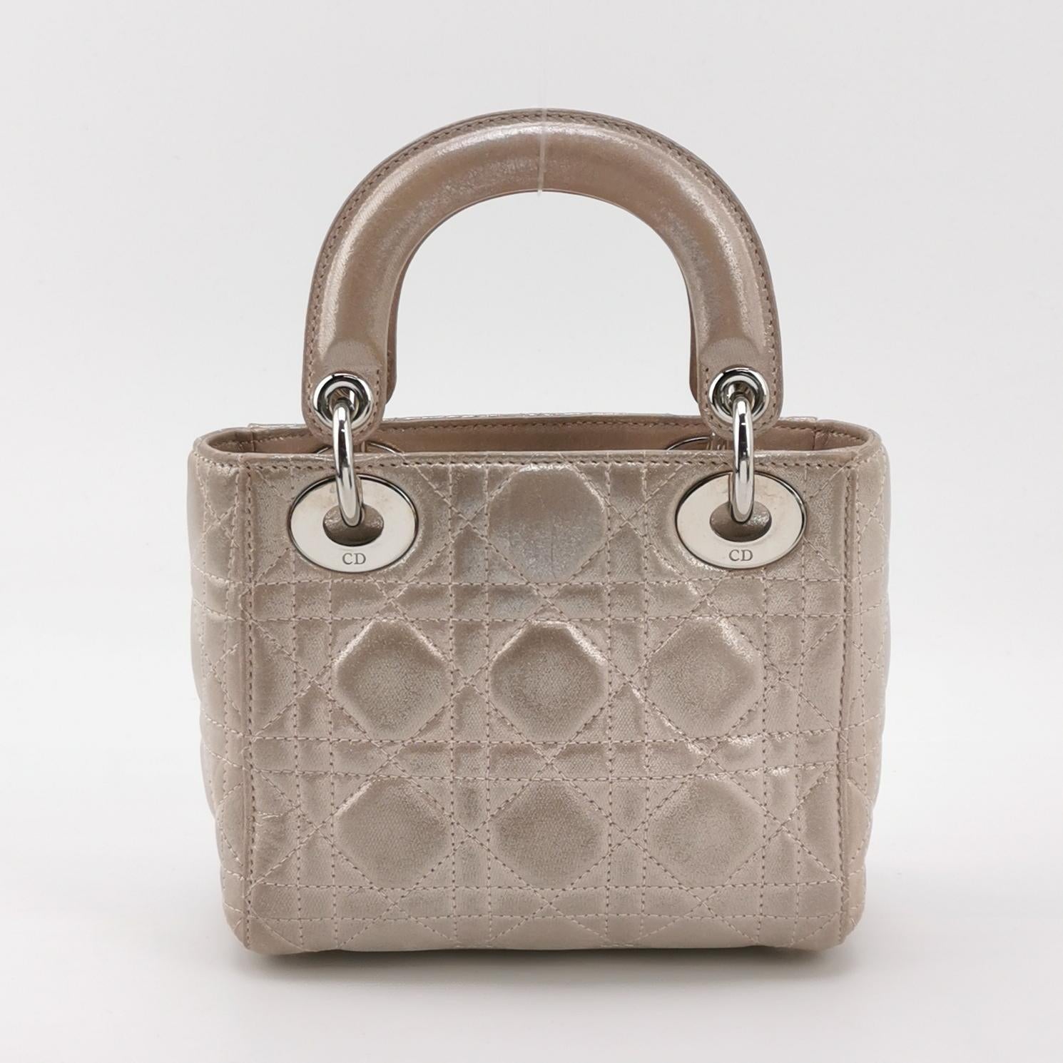 Sac Lady Dior en toile doré Dior