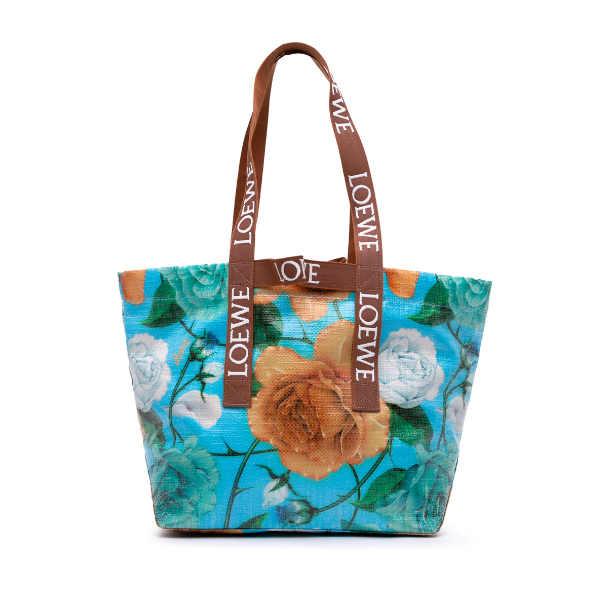 Sac Loewe Paulas Ibiza Imprimé Coated Toile Fold Cabas - Bleu