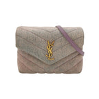 Sac Loulou en denim violet Saint Laurent