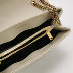 Sac Loulou Small en cuir beige clair Saint Laurent