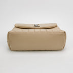Sac Loulou Small en cuir beige Saint Laurent
