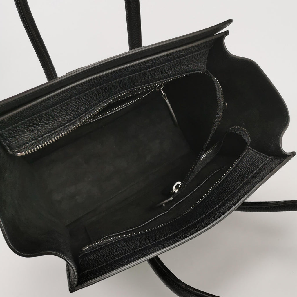 Sac Luggage Phantom Micro en cuir noir Celine