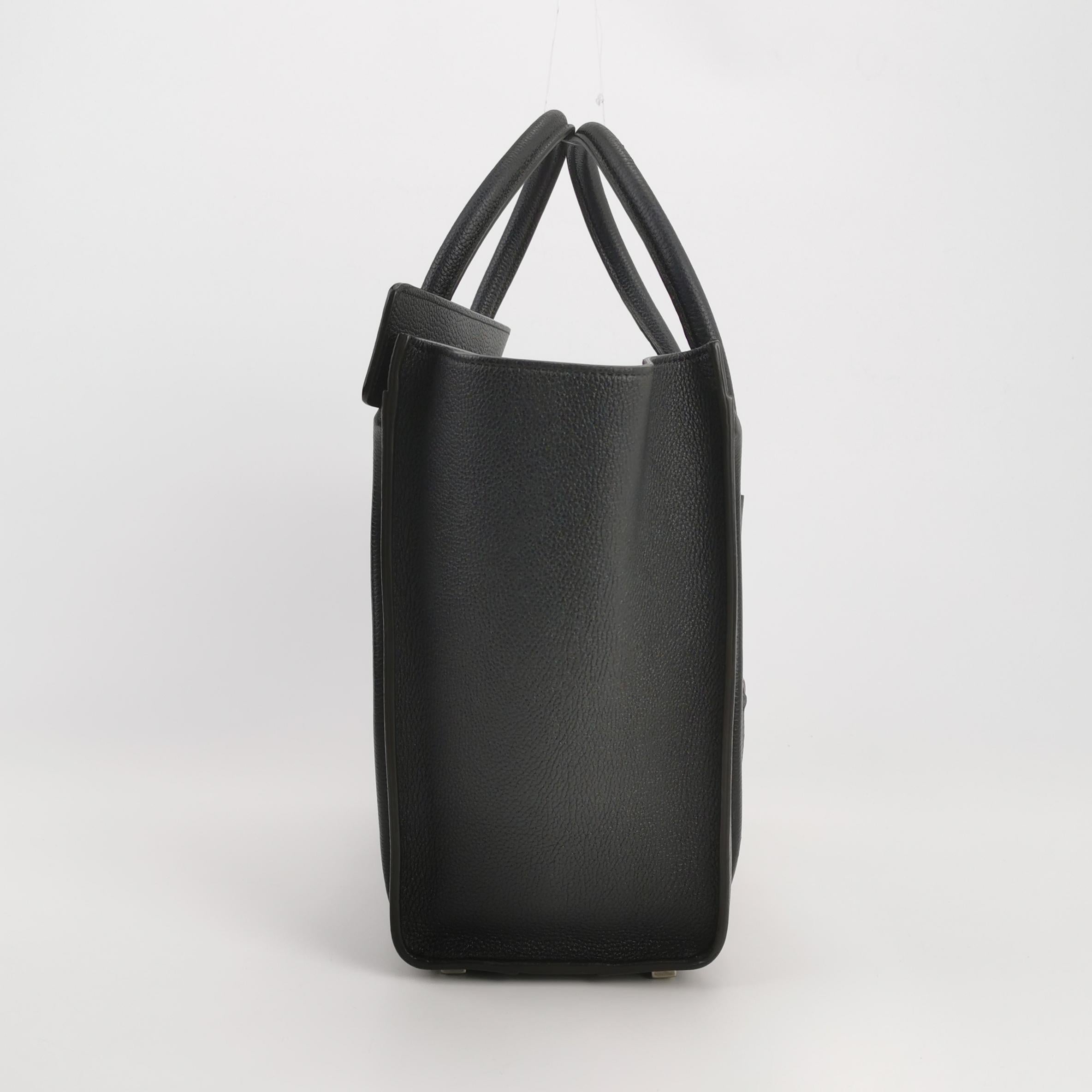 Sac Luggage Phantom Micro en cuir noir Celine