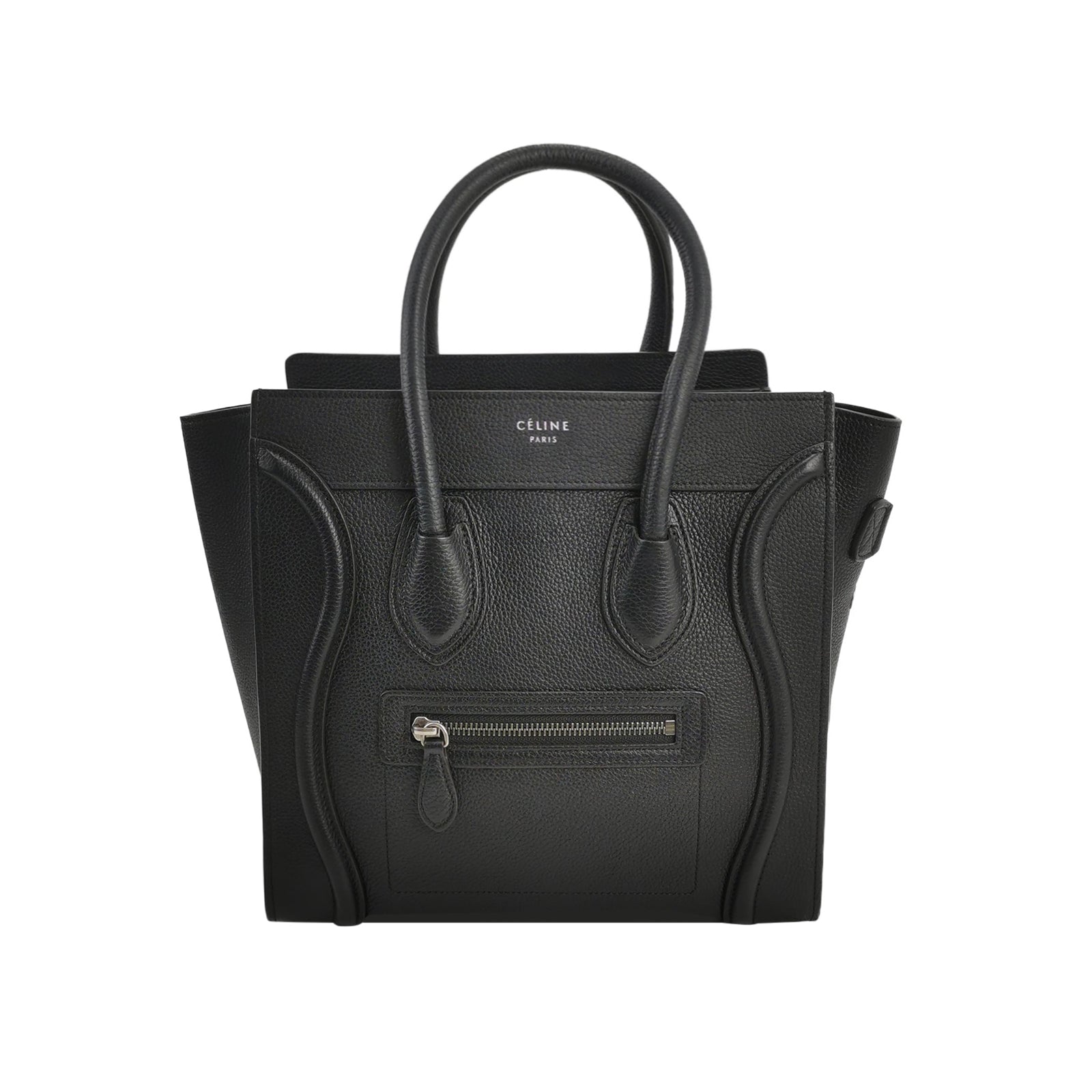 Sac Luggage Phantom Micro en cuir noir Celine
