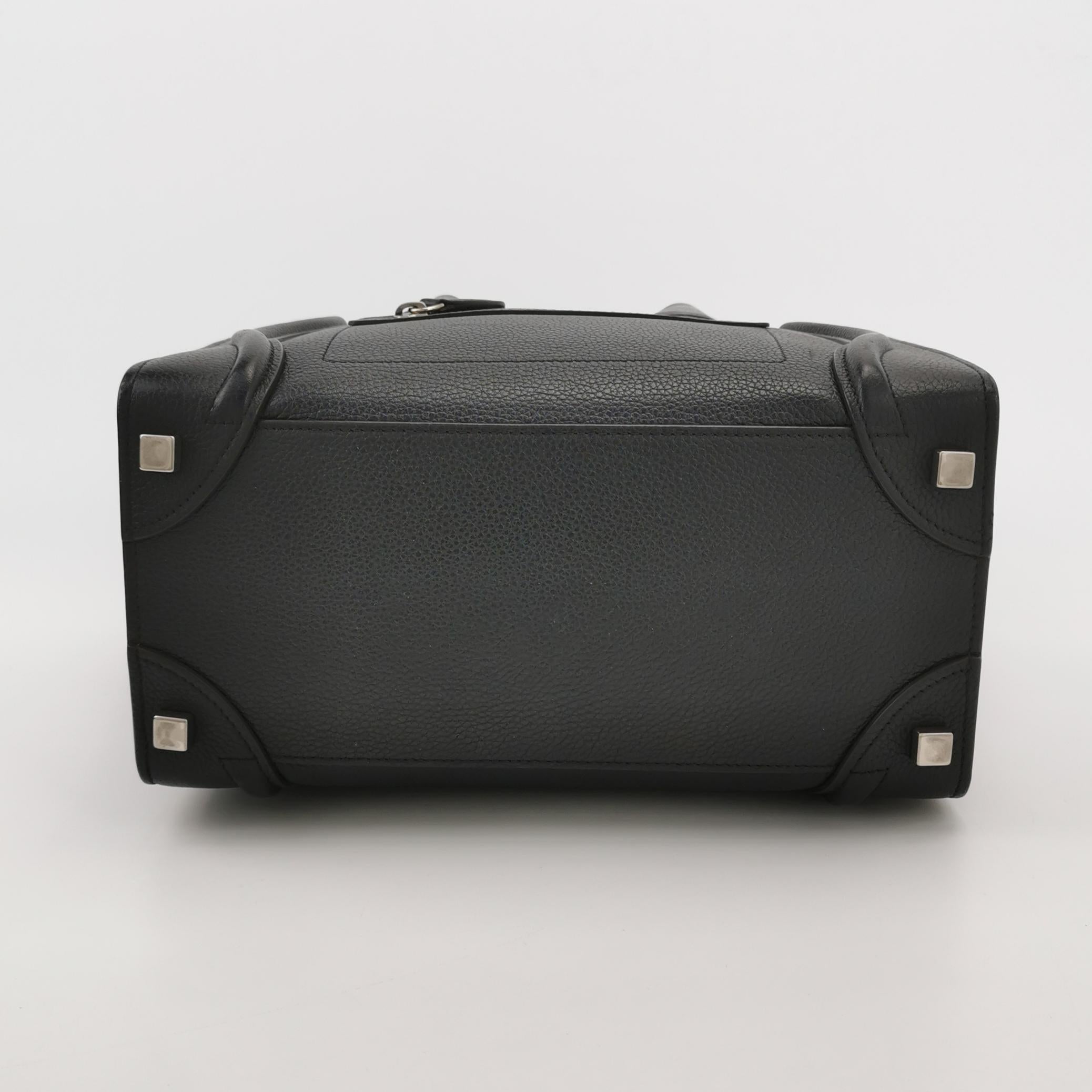 Sac Luggage Phantom Micro en cuir noir Celine