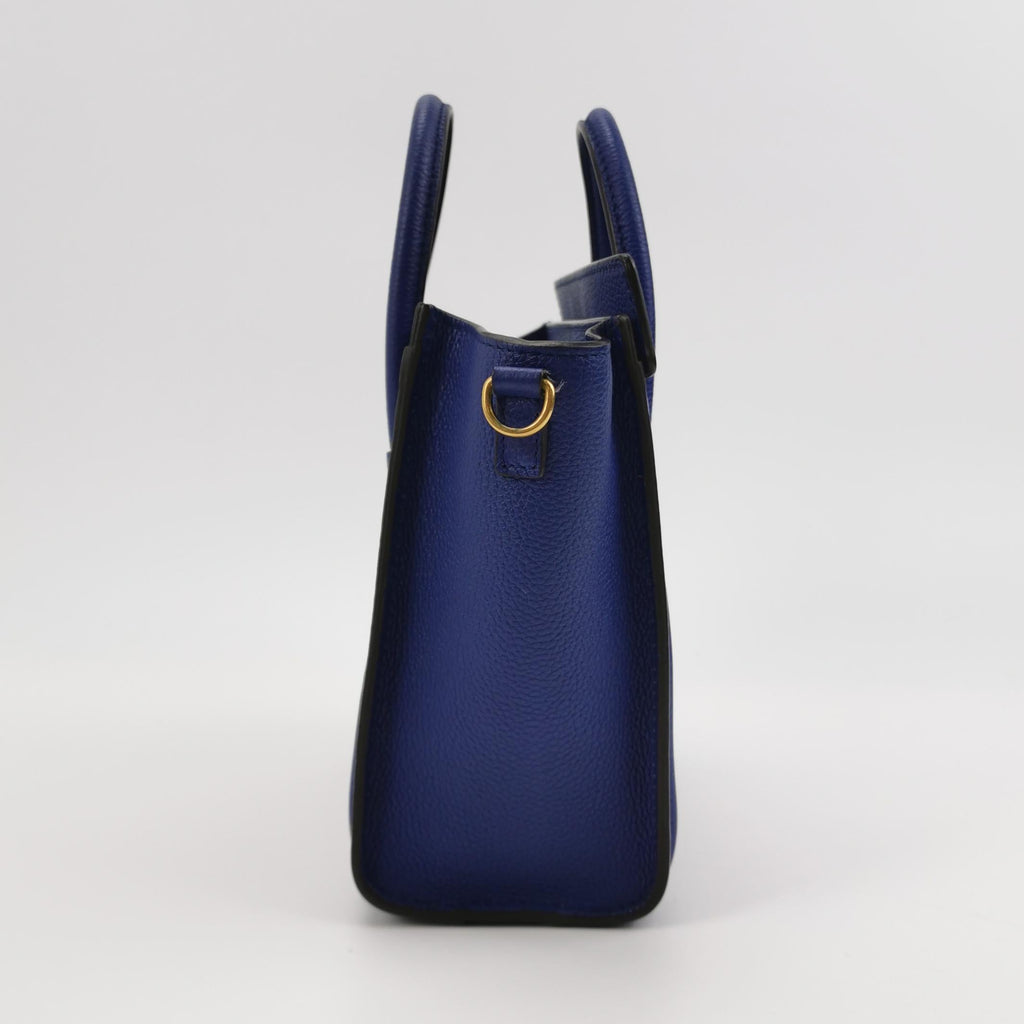 Sac Luggage Phantom Nano en cuir bleu Celine