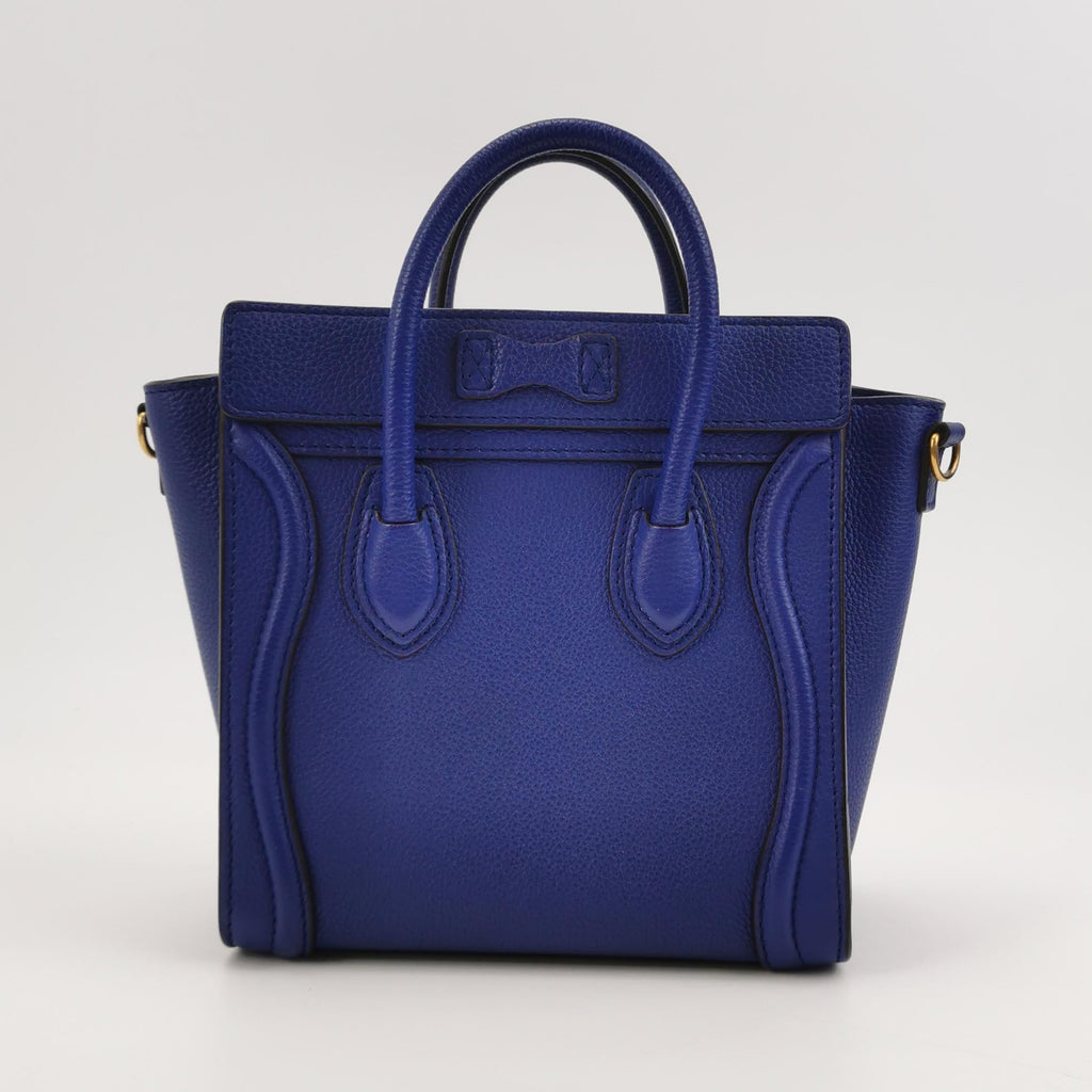Sac Luggage Phantom Nano en cuir bleu Celine