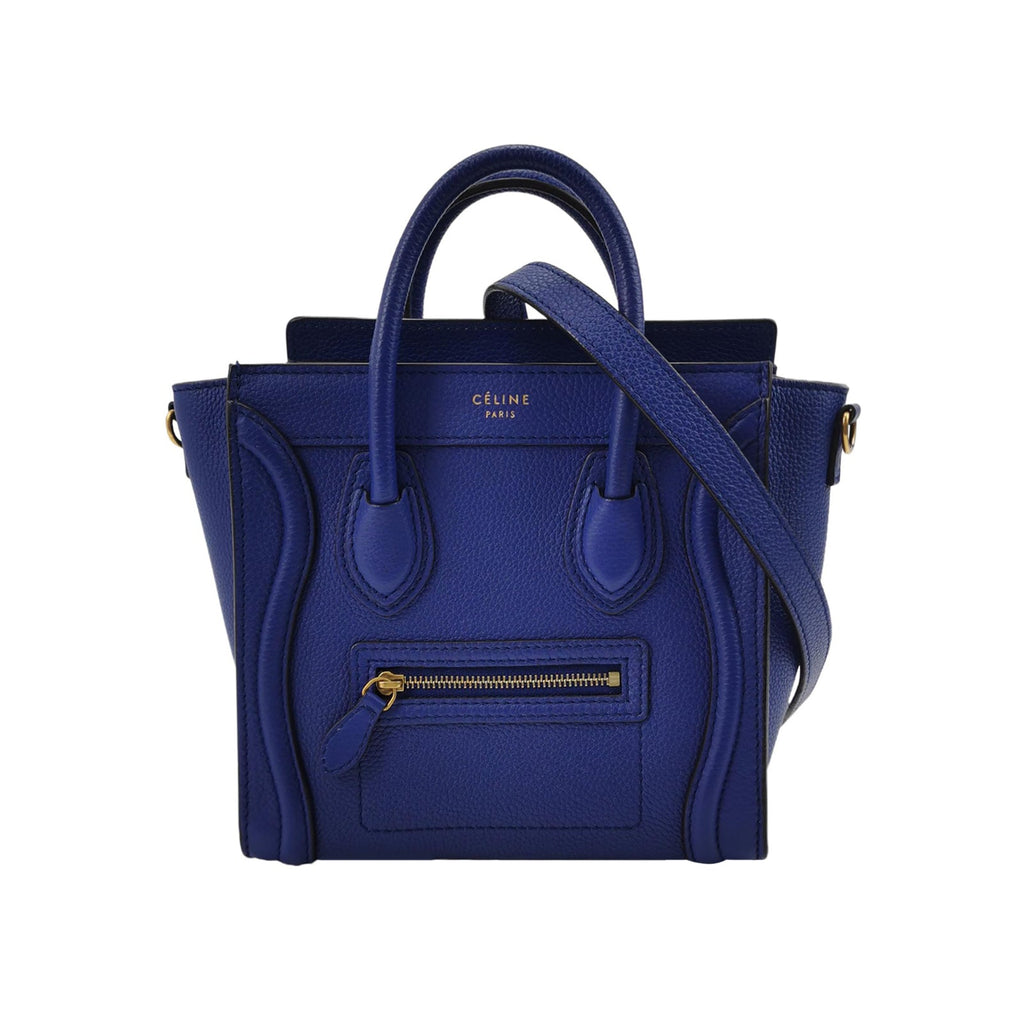 Sac Luggage Phantom Nano en cuir bleu Celine
