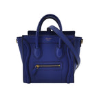 Sac Luggage Phantom Nano en cuir bleu Celine