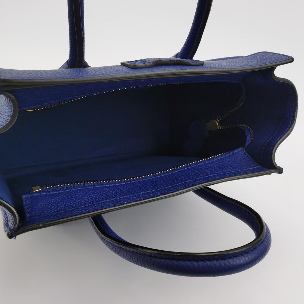 Sac Luggage Phantom Nano en cuir bleu Celine