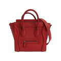 Sac Luggage Phantom Nano en cuir rouge Celine