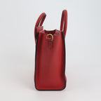Sac Luggage Phantom Nano en cuir rouge Celine