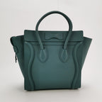 Sac Luggage Phantom Nano en cuir vert Celine
