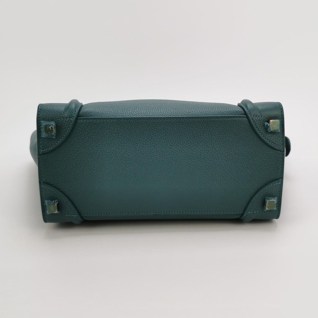 Sac Luggage Phantom Nano en cuir vert Celine