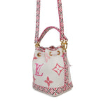 Sac Nano Noé Vintage en cuir blanc monogram rose Louis Vuitton