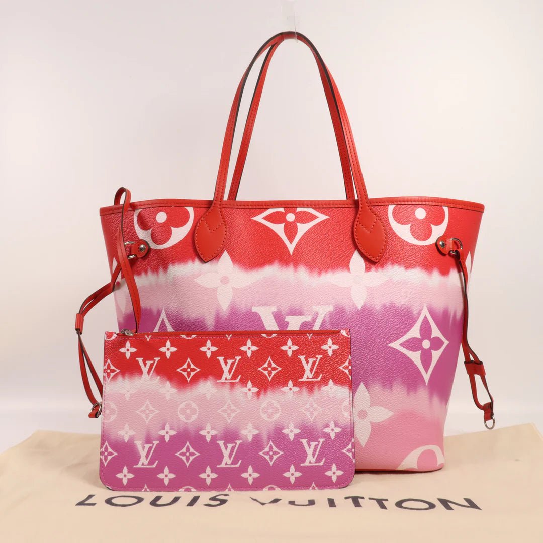 Sac Neverfull MM Vintage en toile monogramme rose rouge Louis Vuitton