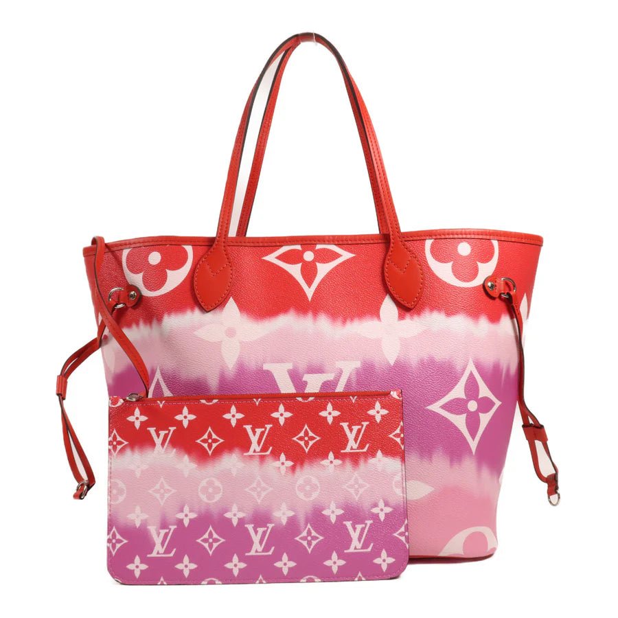 Sac Neverfull MM Vintage en toile monogramme rose rouge Louis Vuitton