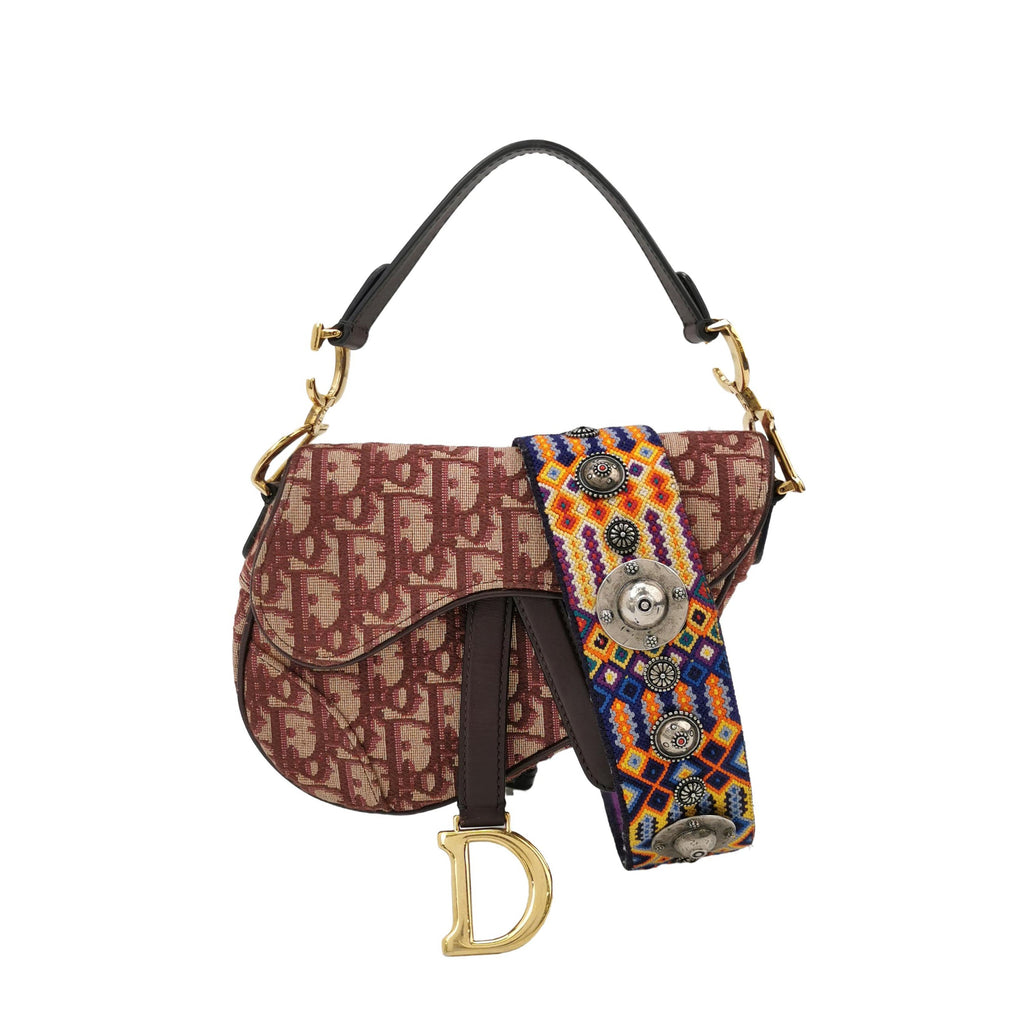 Sac Oblique Embroidered Canvas Saddle Dior