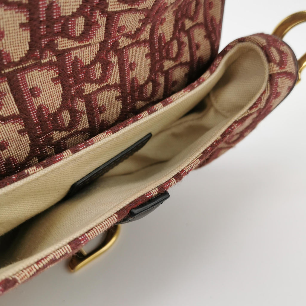 Sac Oblique Embroidered Canvas Saddle Dior